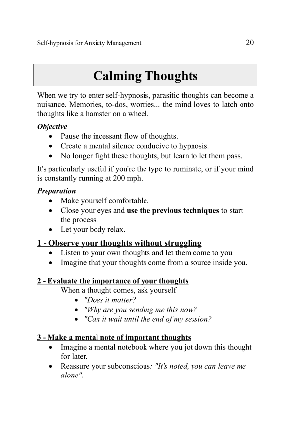Extract from the book Self-hypnosis for Anxiety management (part 1)