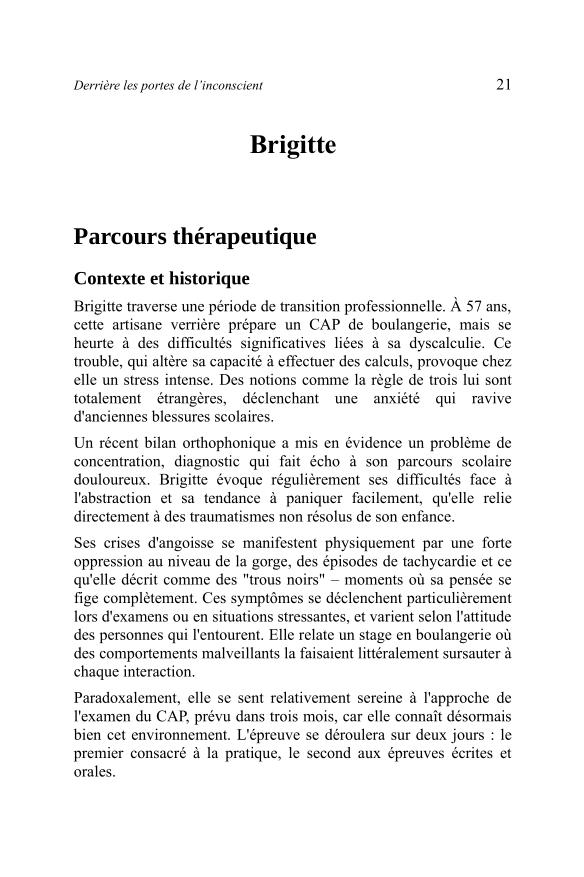 Un extrait du livre Derrière les portes de l'inconscient (1ere page)