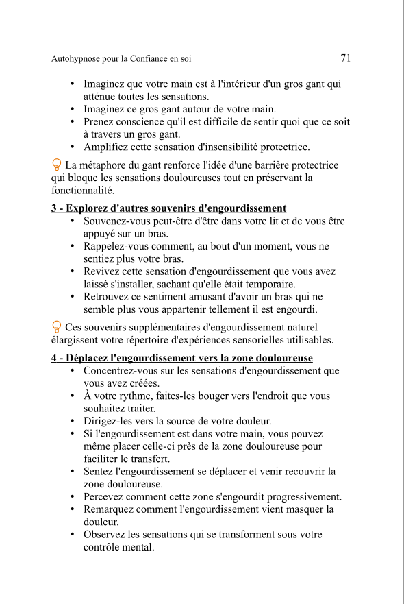 Un extrait du livre Autohypnose pour la gestion de la douleur (2e page)