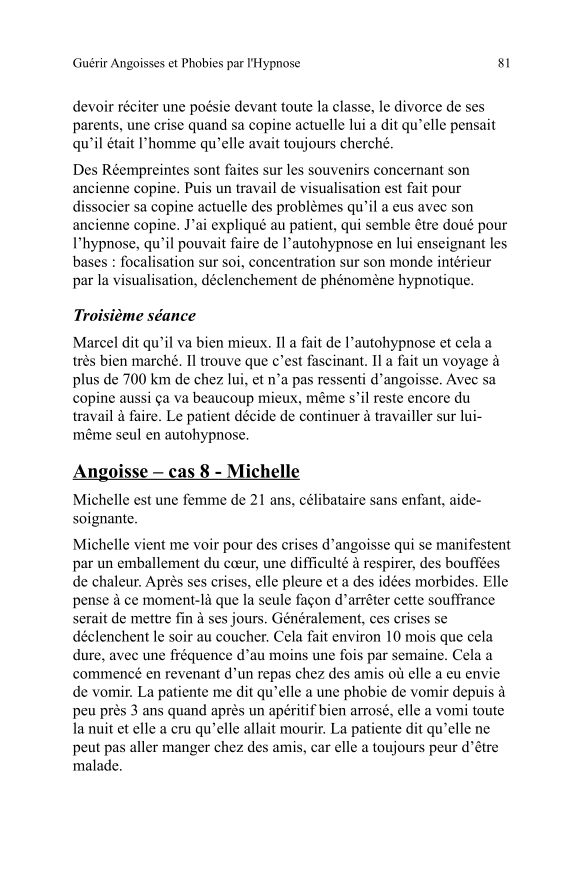 Un extrait du livre Guérir Angoisses et Phobies par l'Hypnose (2e page)